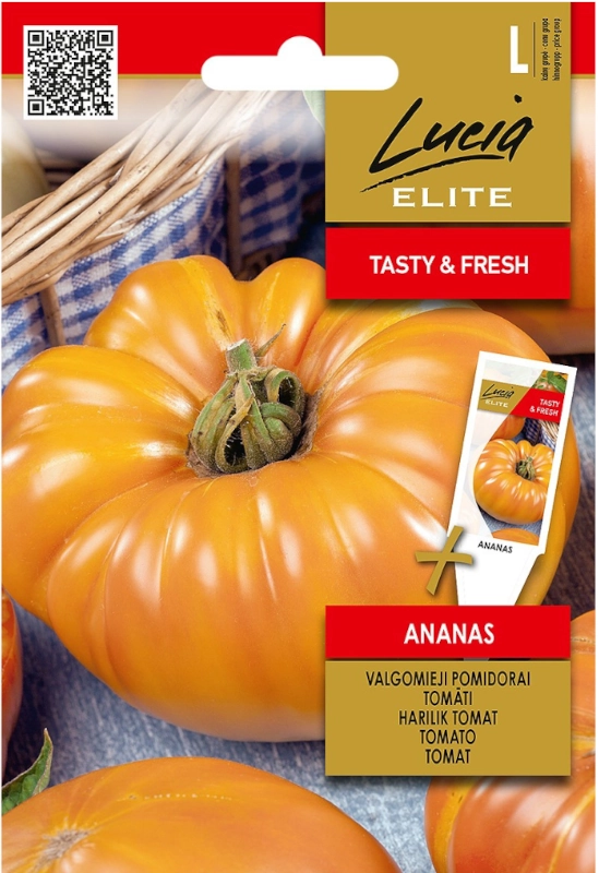 Pomidor Ananas odmiana o bardzo dużych pomarańczowych owoce o masie do 800 g nasiona 0,1 g - Lucia Elite